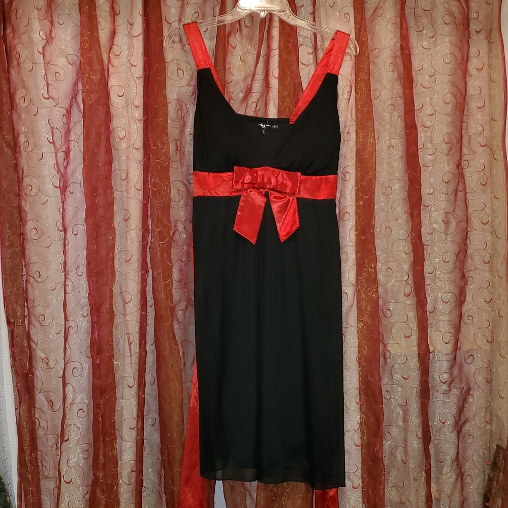 Ruby Rox Flowy Formall Sleeveless Short Mesh Overlay Dress